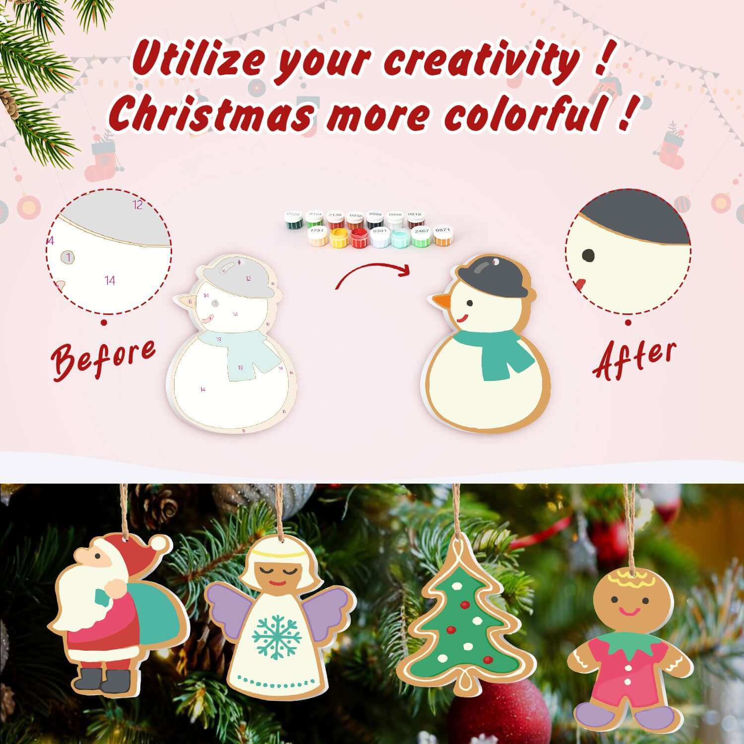 Christmas Magic -  Paint by Numbers Kit for Adults | Relaxing DIY Art Gift | -  Portrait By Numbers
