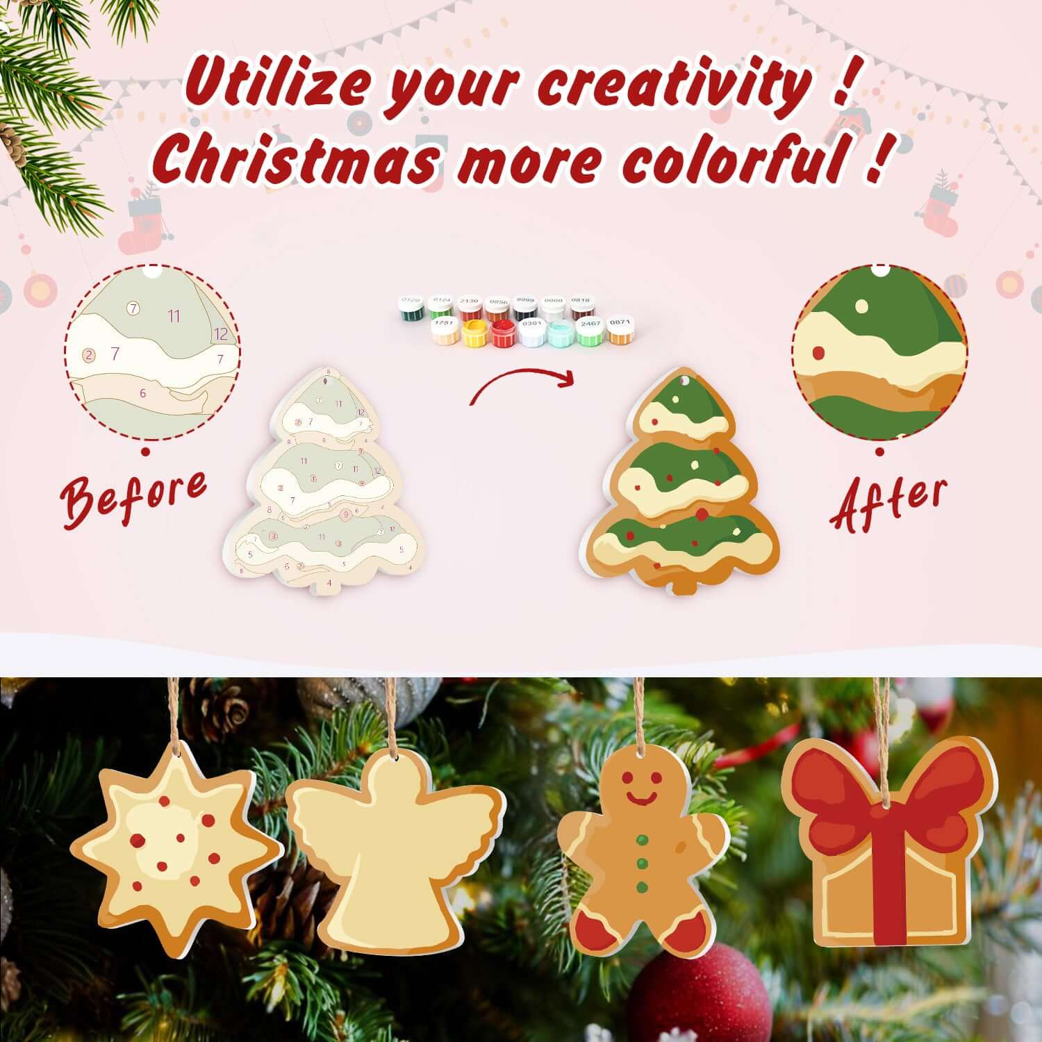 Classic Christmas -  Paint by Numbers Kit for Adults | Relaxing DIY Art Gift | -  Portrait By Numbers