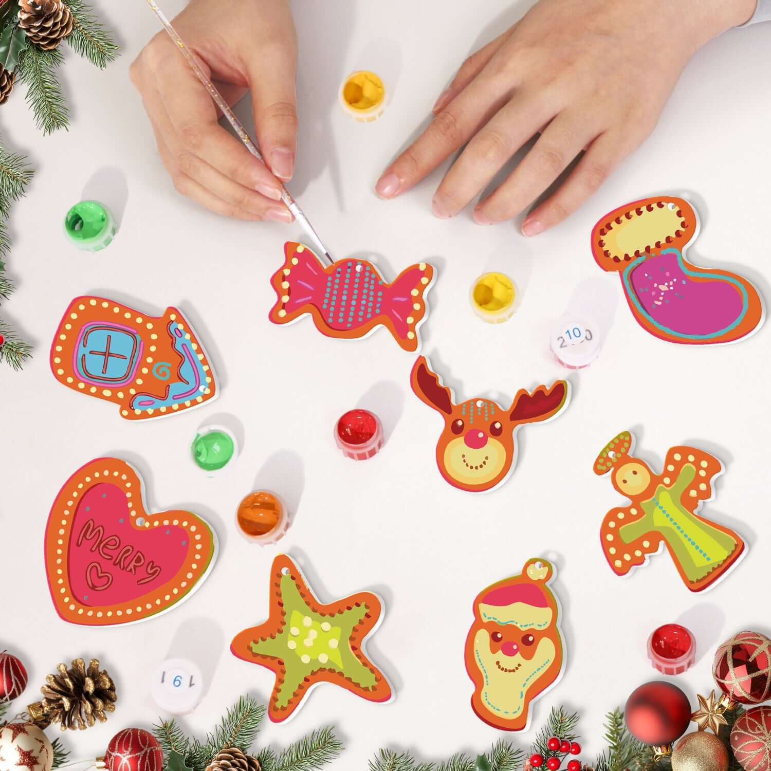 Colorful Christmas -  Paint by Numbers Kit for Adults | Relaxing DIY Art Gift | -  Portrait By Numbers
