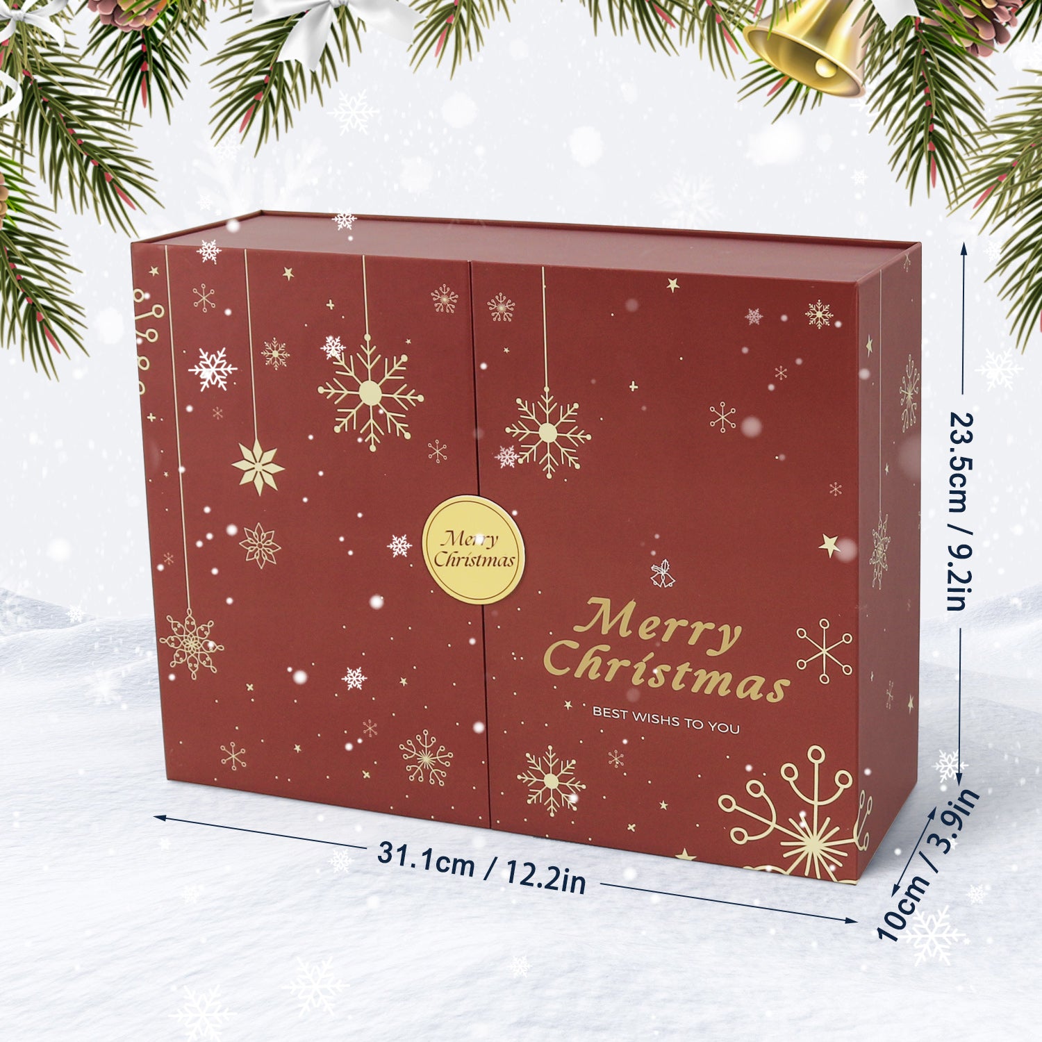 Crimson Christmas Box -  Paint by Numbers Kit for Adults | Relaxing DIY Art Gift | -  Portrait By Numbers