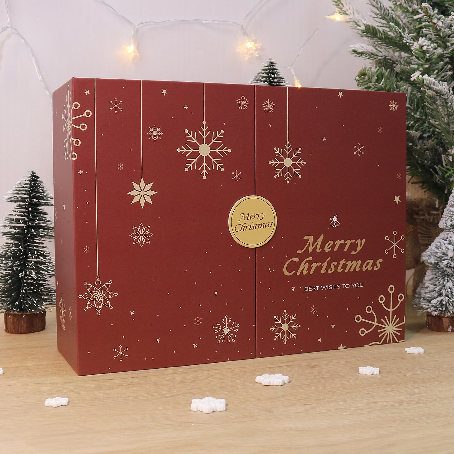 Crimson Christmas Box -  Paint by Numbers Kit for Adults | Relaxing DIY Art Gift | -  Portrait By Numbers