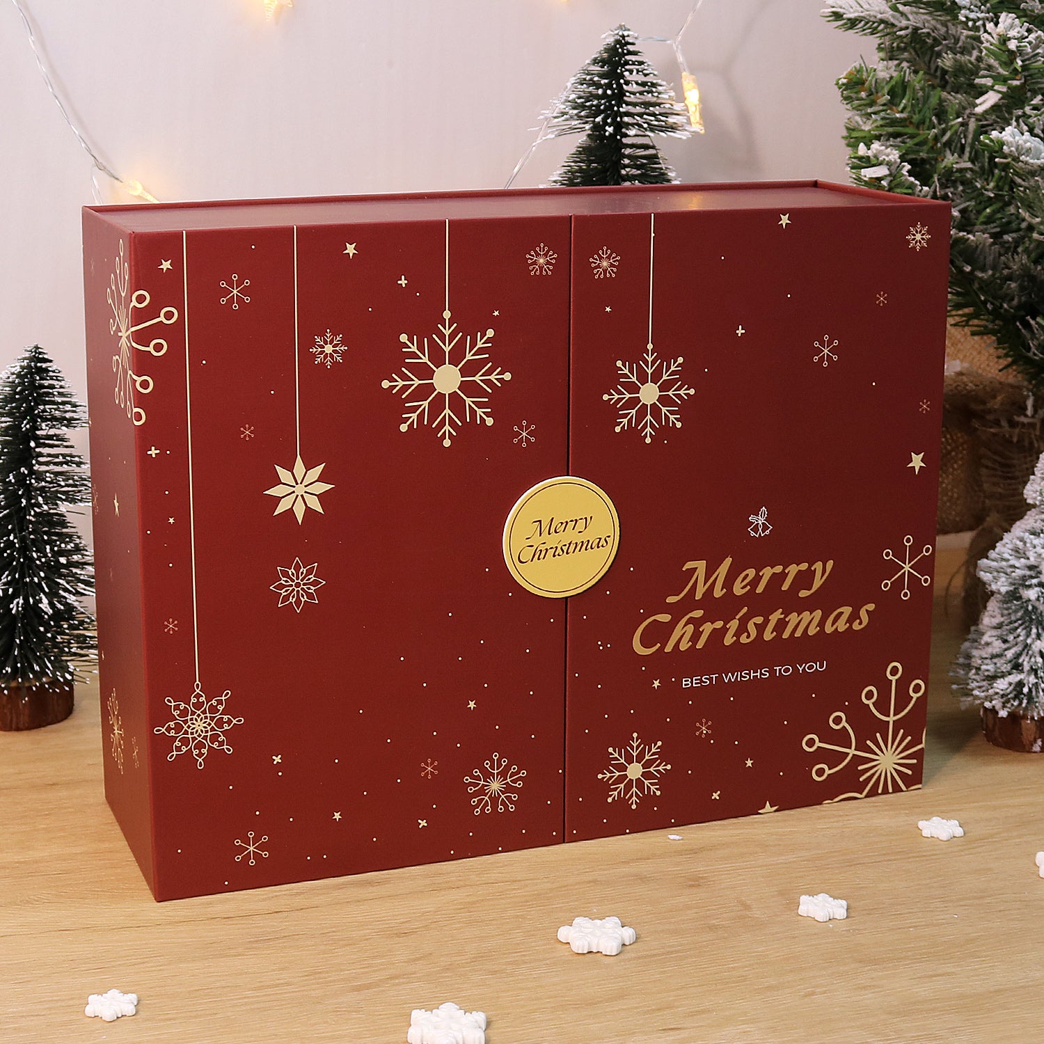 Crimson Christmas Box -  Paint by Numbers Kit for Adults | Relaxing DIY Art Gift | -  Portrait By Numbers