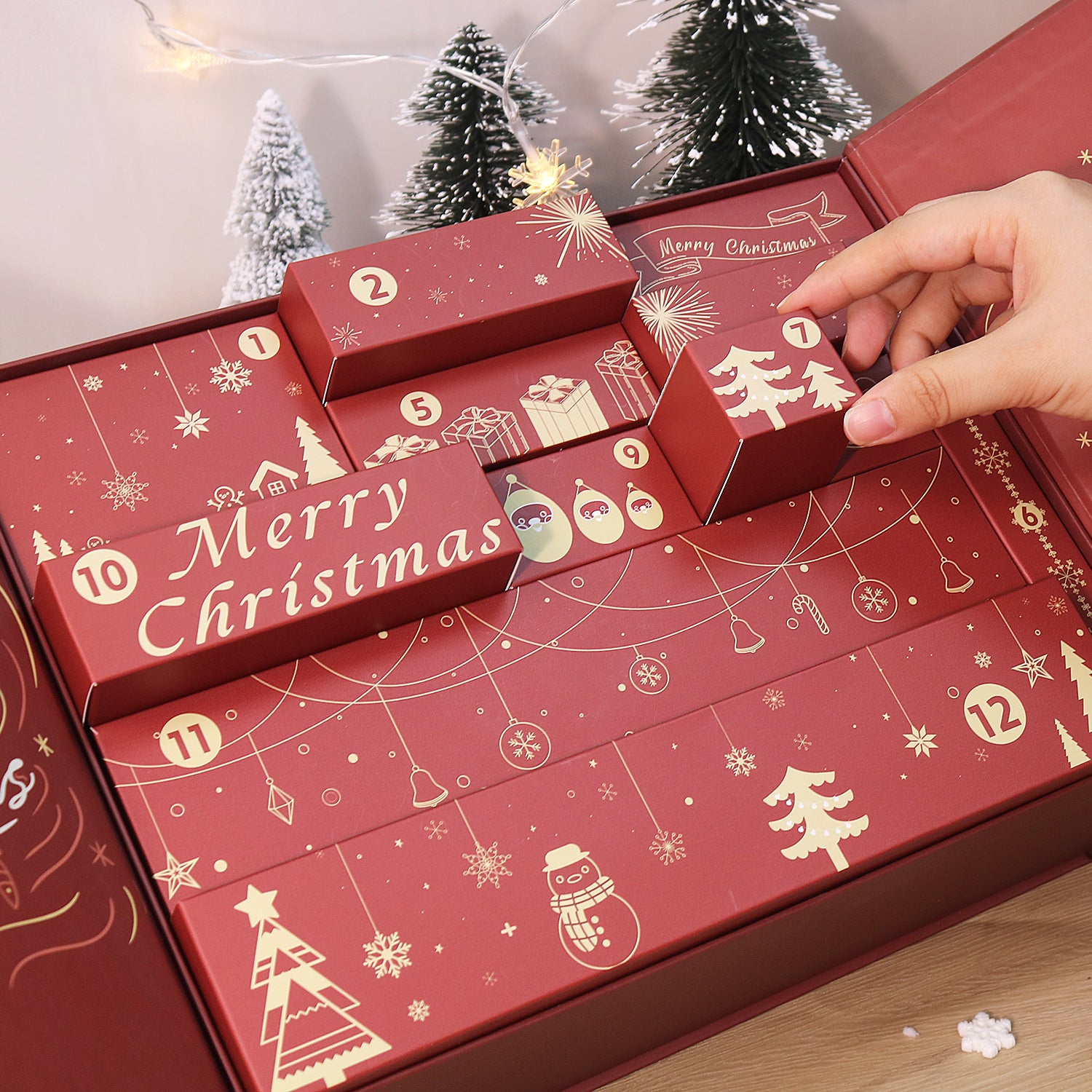 Crimson Christmas Box -  Paint by Numbers Kit for Adults | Relaxing DIY Art Gift | -  Portrait By Numbers