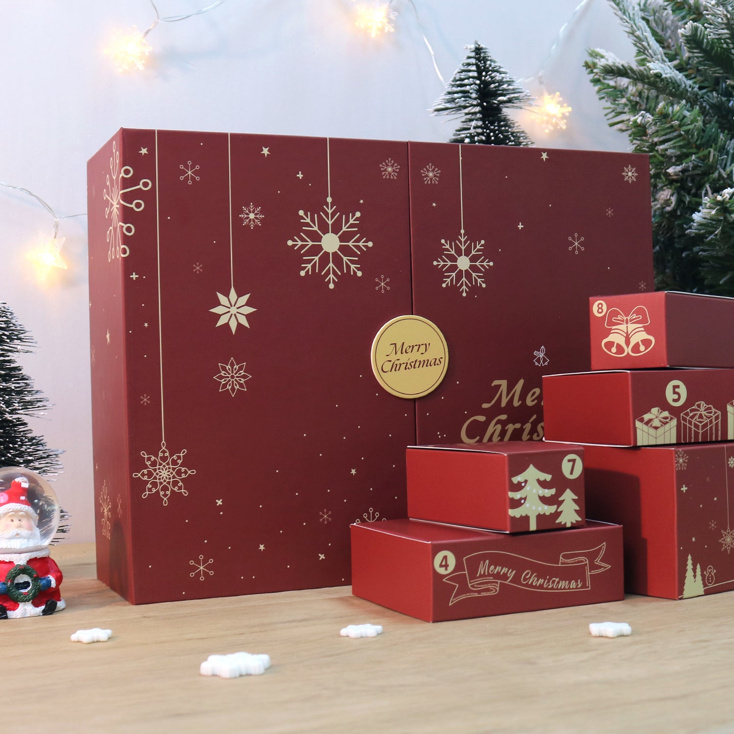Crimson Christmas Box -  Paint by Numbers Kit for Adults | Relaxing DIY Art Gift | -  Portrait By Numbers