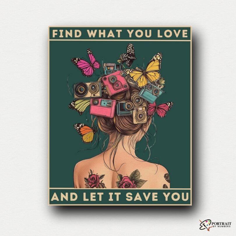 Find What You Love -  Paint by Numbers Kit for Adults | Relaxing DIY Art Gift | -  Portrait By Numbers