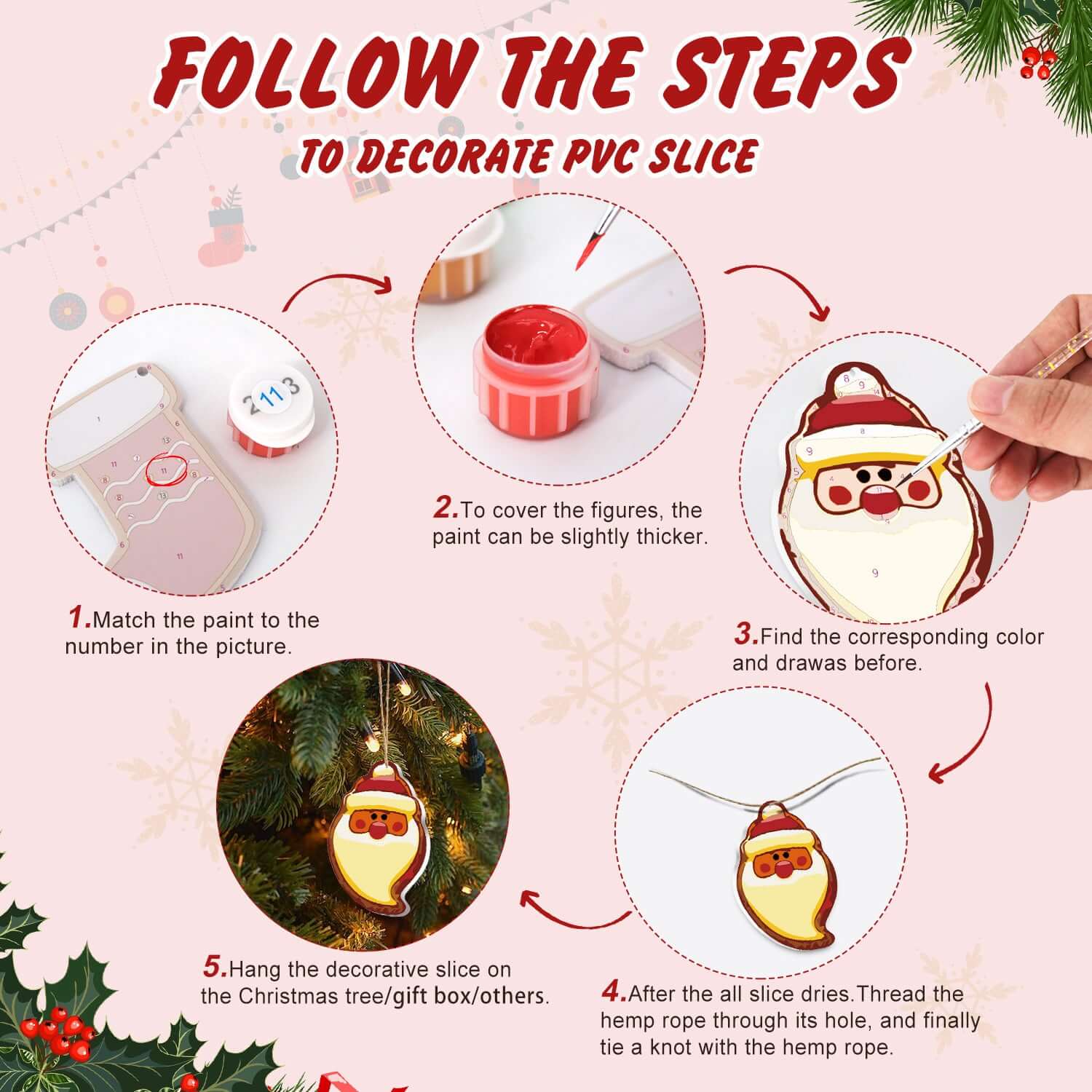 Holiday Cheer -  Paint by Numbers Kit for Adults | Relaxing DIY Art Gift | -  Portrait By Numbers