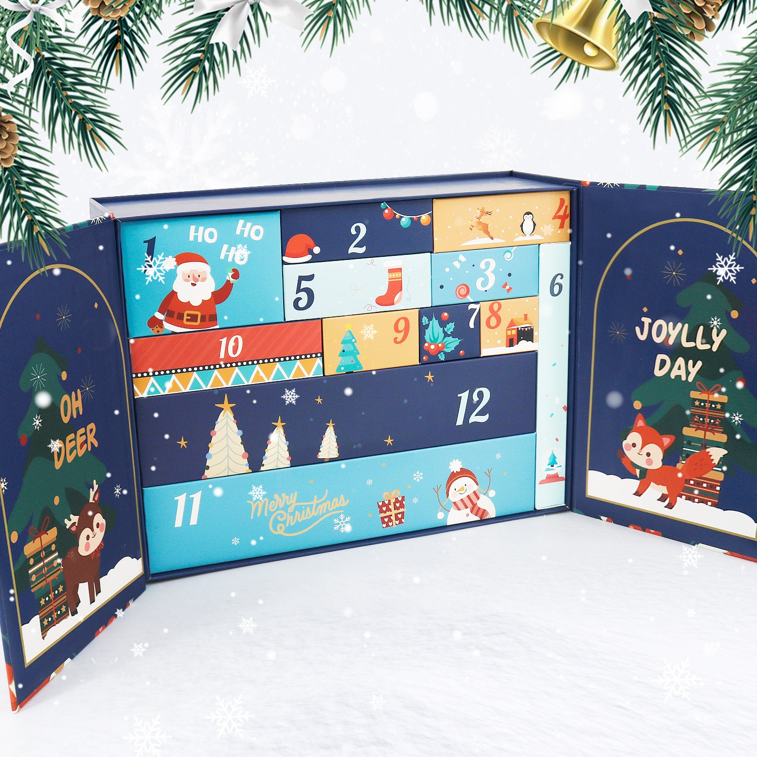 Jolly Bells Box -  Paint by Numbers Kit for Adults | Relaxing DIY Art Gift | -  Portrait By Numbers