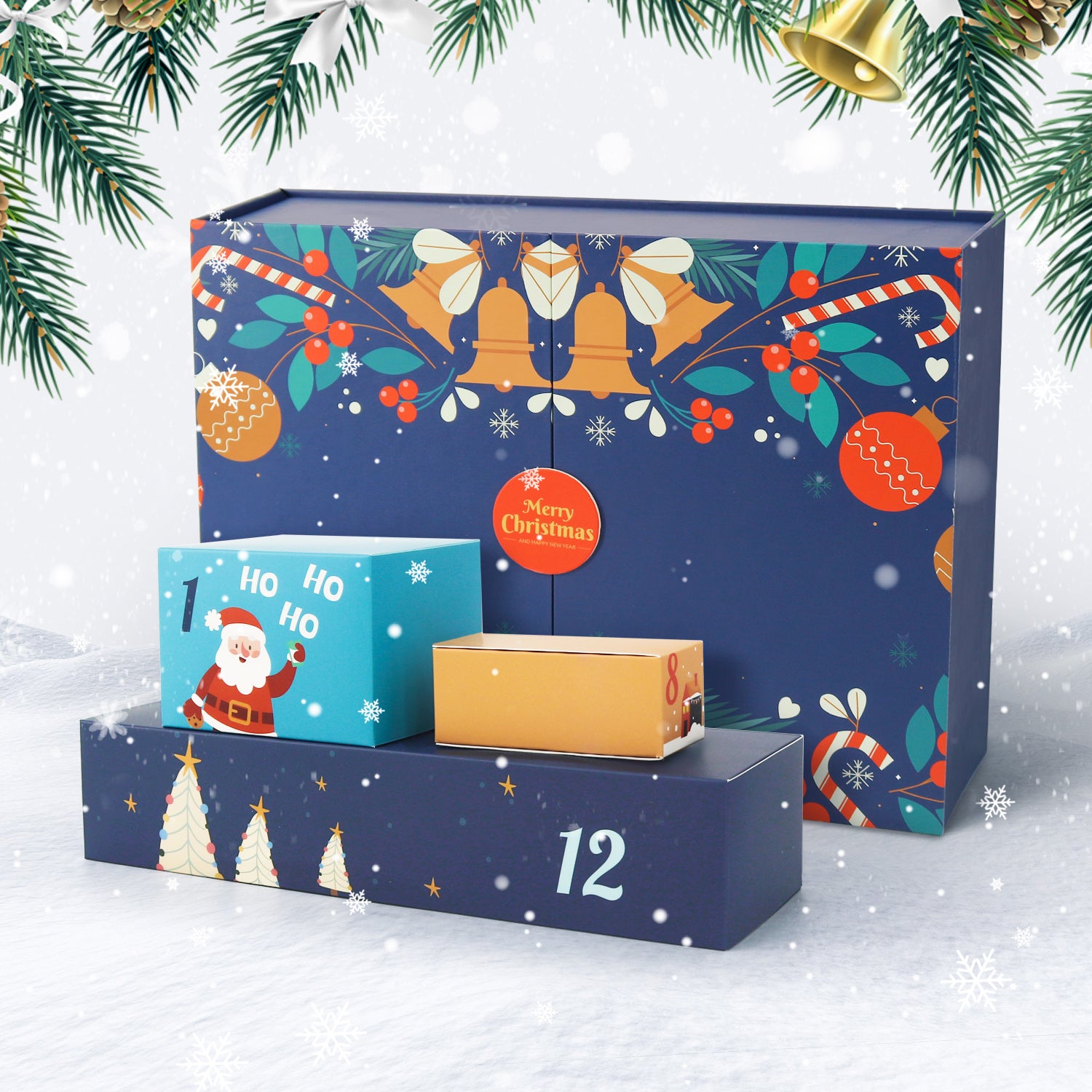 Jolly Bells Box -  Paint by Numbers Kit for Adults | Relaxing DIY Art Gift | -  Portrait By Numbers