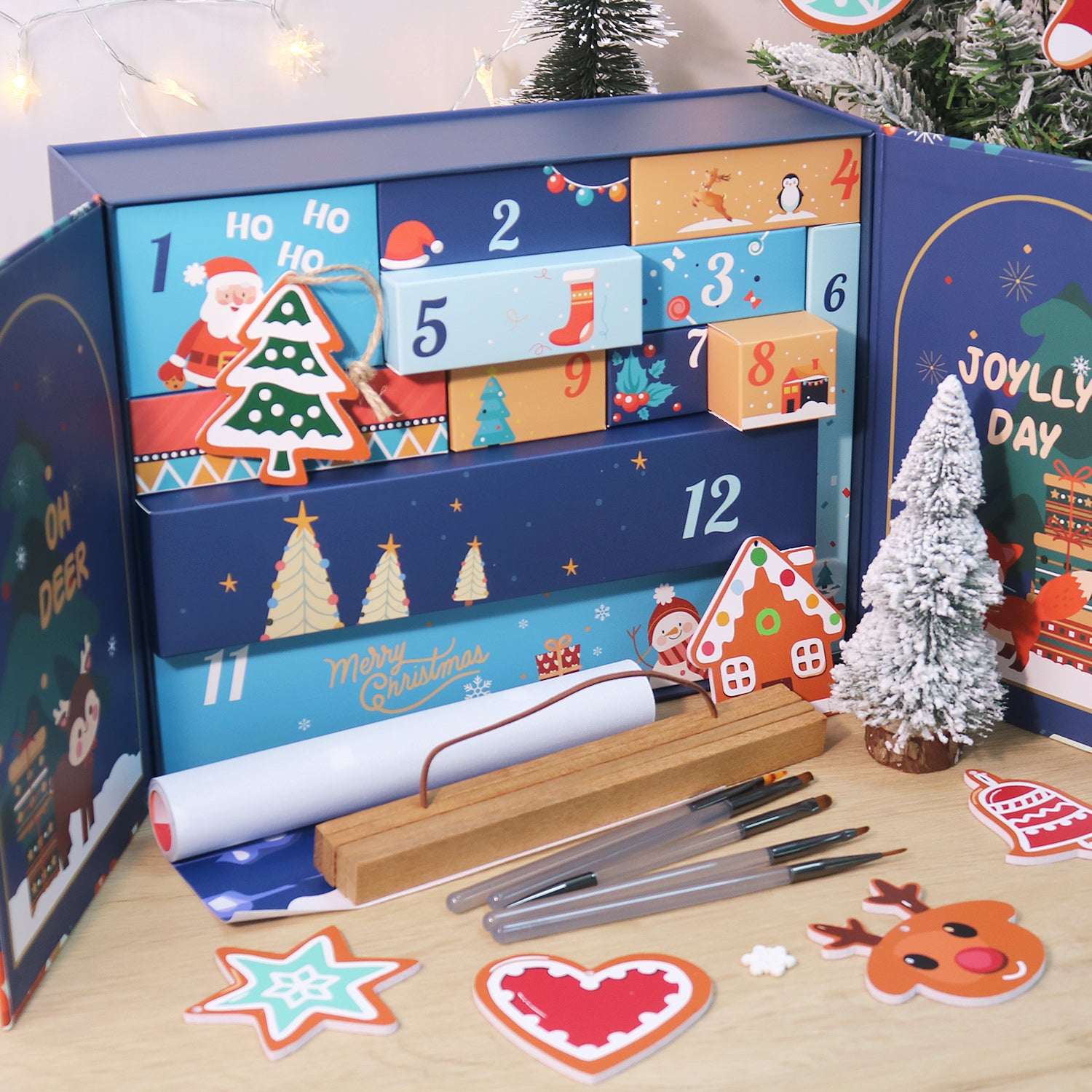 Jolly Bells Box -  Paint by Numbers Kit for Adults | Relaxing DIY Art Gift | -  Portrait By Numbers