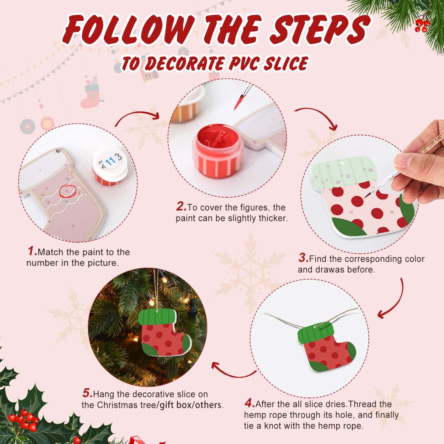 Jolly Christmas -  Paint by Numbers Kit for Adults | Relaxing DIY Art Gift | -  Portrait By Numbers