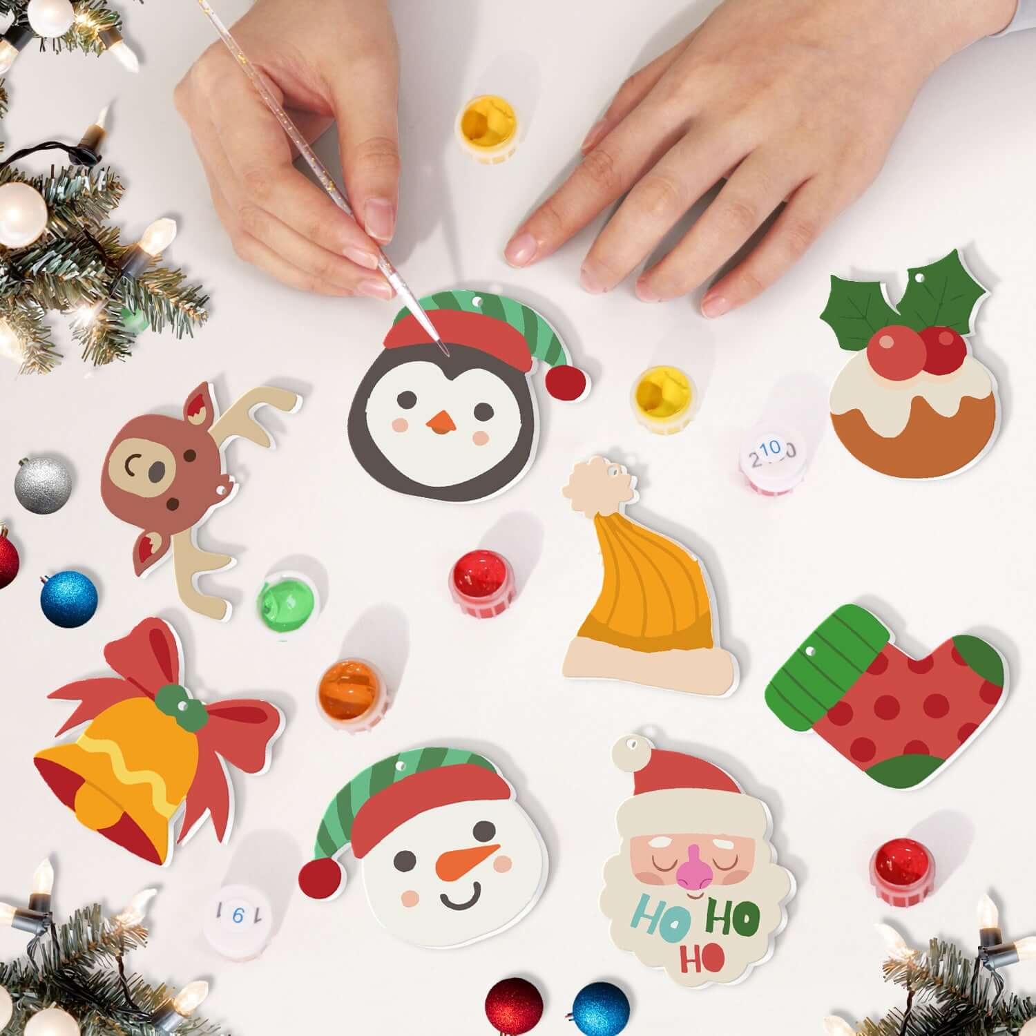 Jolly Christmas -  Paint by Numbers Kit for Adults | Relaxing DIY Art Gift | -  Portrait By Numbers