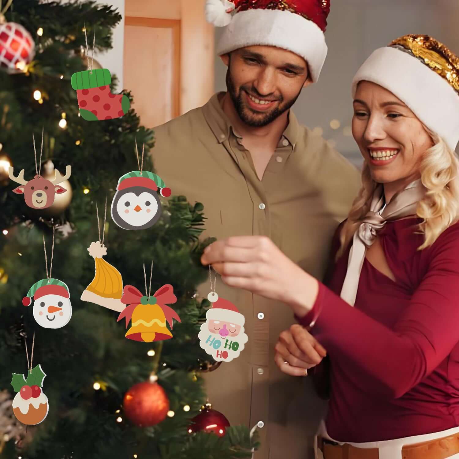 Jolly Christmas -  Paint by Numbers Kit for Adults | Relaxing DIY Art Gift | -  Portrait By Numbers