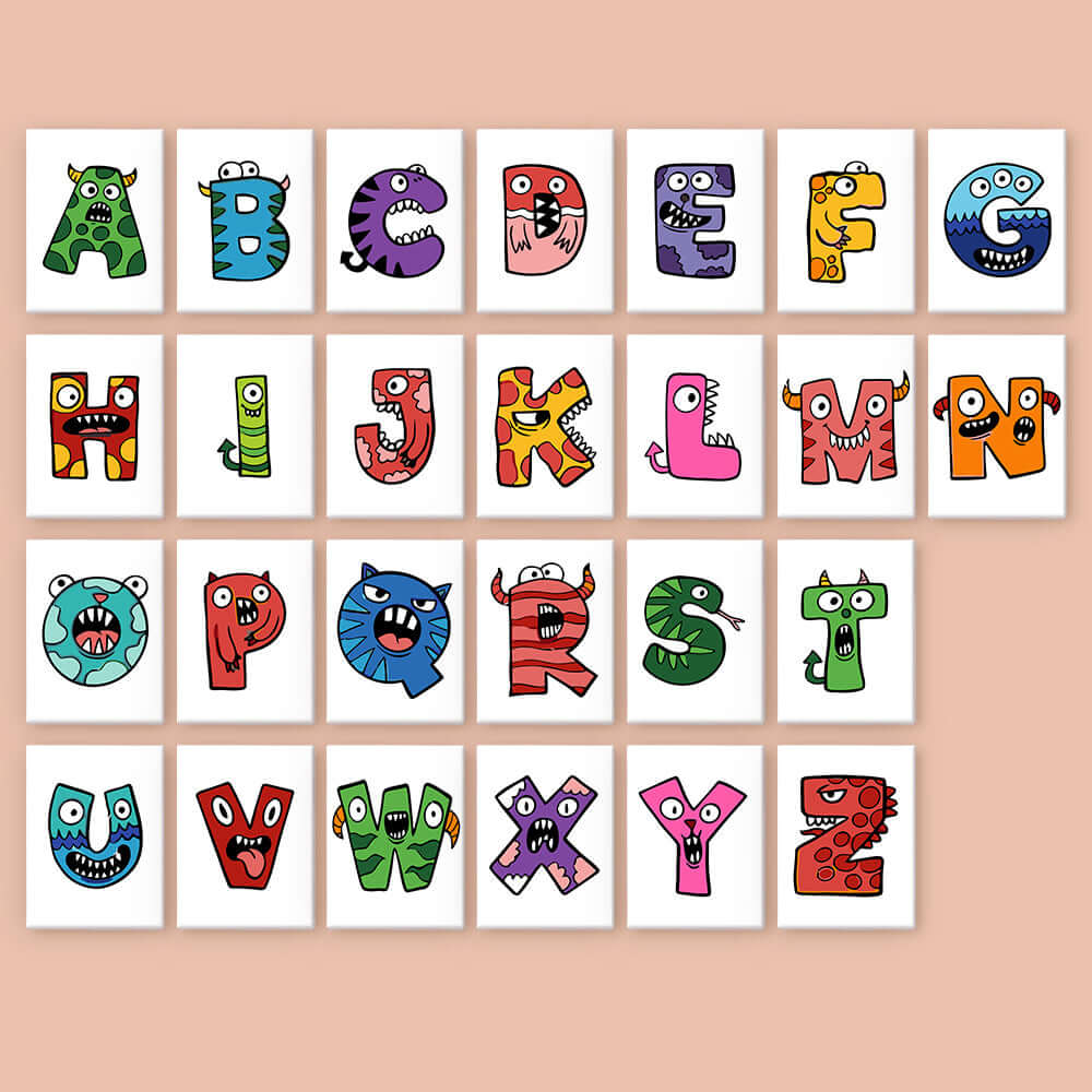 Monster ABCs (Alphabet) – Paint by Numbers Fun – Portrait By Numbers