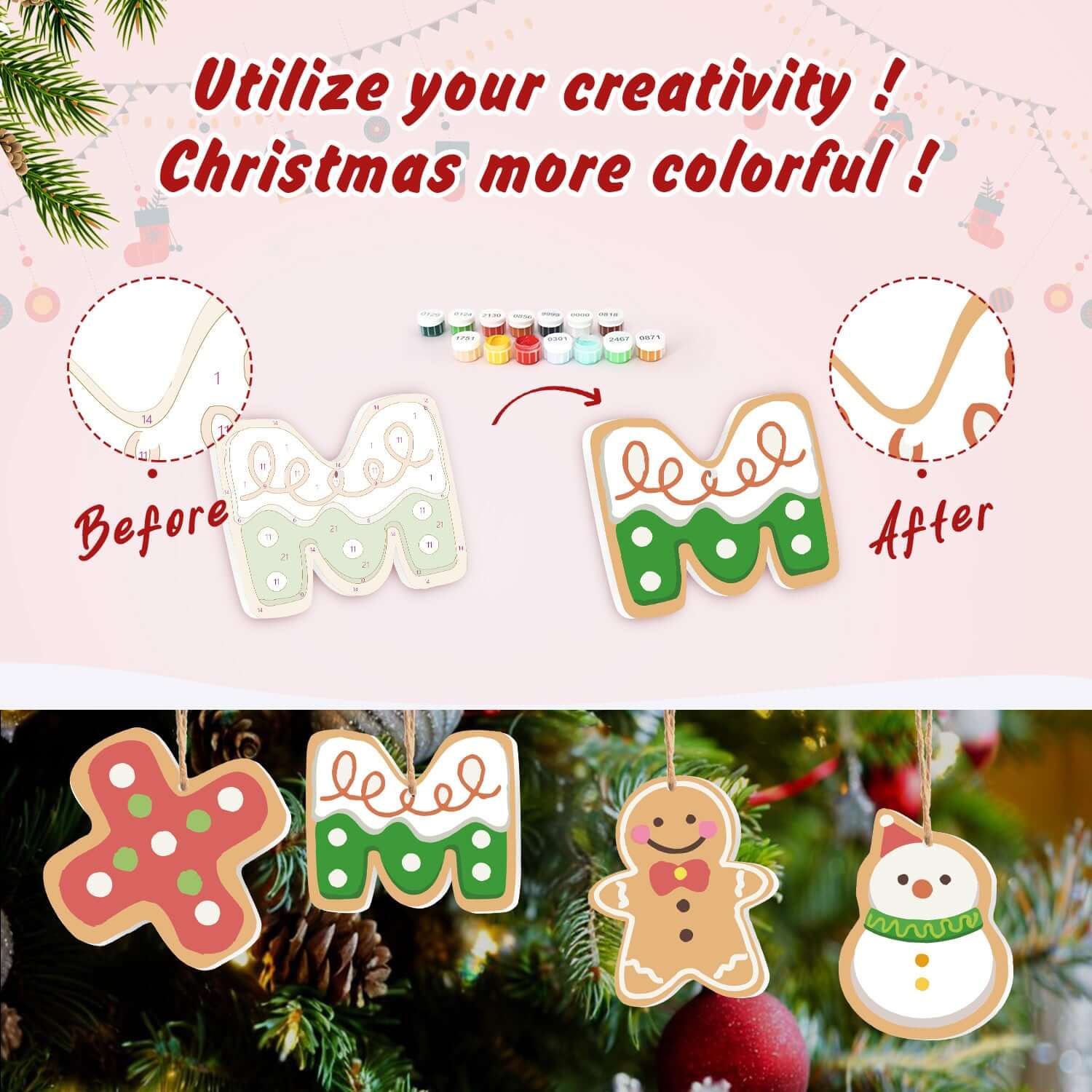 XMAS Magic -  Paint by Numbers Kit for Adults | Relaxing DIY Art Gift | -  Portrait By Numbers