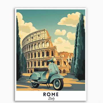 Rome Vespa - Travel Poster