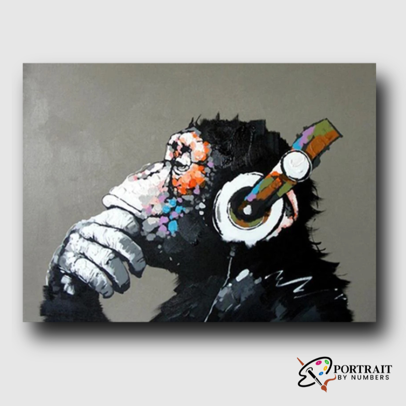 Abstract Monkey -  Paint by Numbers Kit for Adults -  Portrait By Numbers