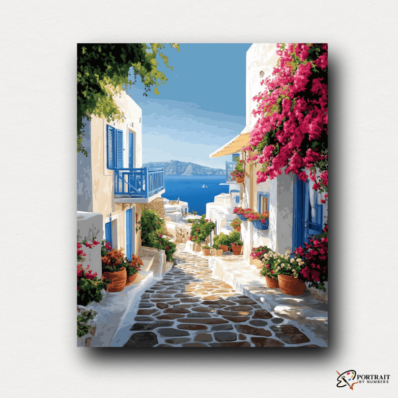 Aegean Paradise -  Paint by numbers -  Portrait By Numbers