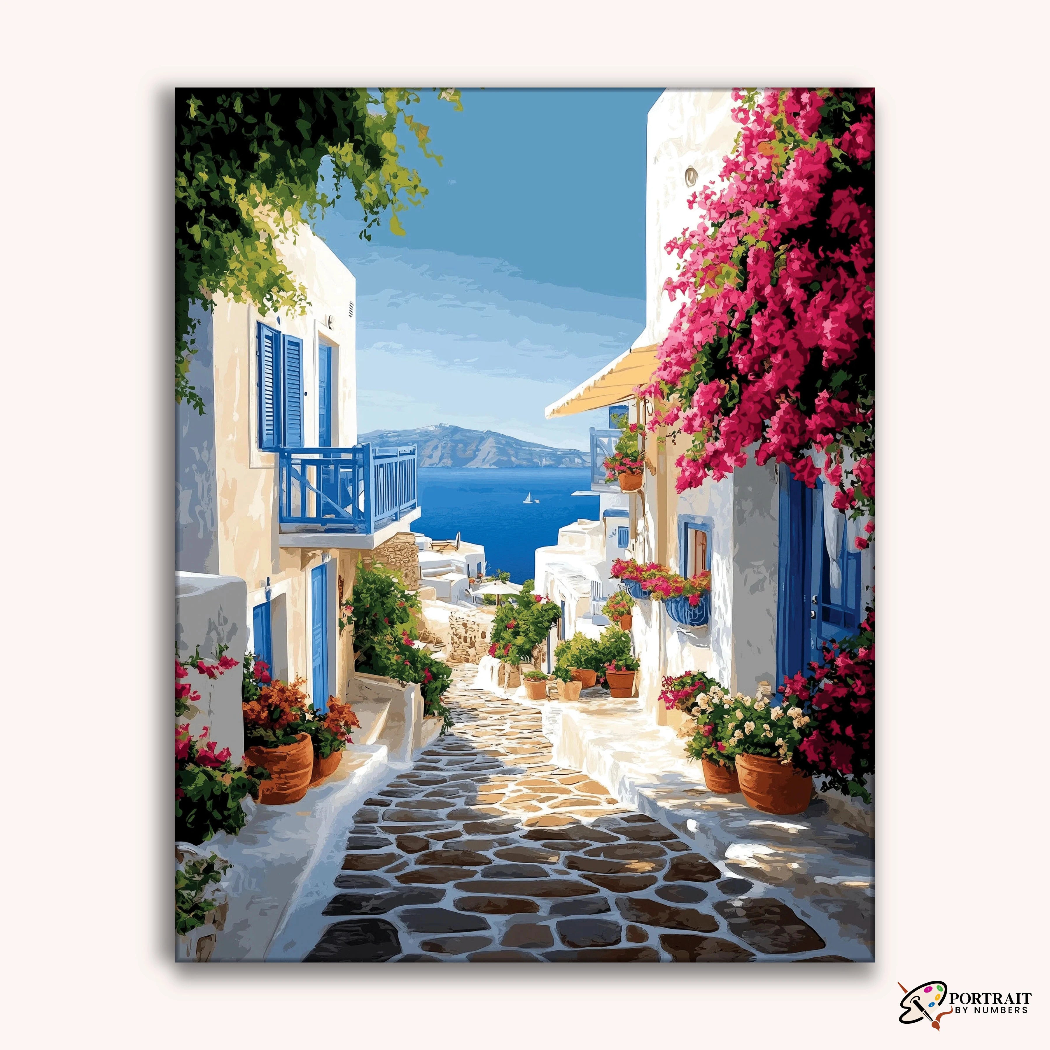 Aegean Paradise -  Paint by Numbers Kit for Adults -  Portrait By Numbers