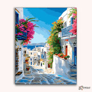 Aegean Steps -  Paint by Numbers Kit for Adults -  Portrait By Numbers
