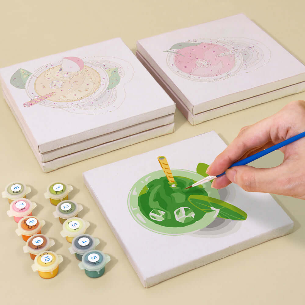 Aerial Sips (Set of 6) -  Paint by numbers Kit -  Portrait By Numbers