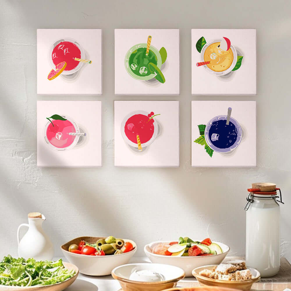 Aerial Sips (Set of 6) -  Paint by numbers Kit -  Portrait By Numbers