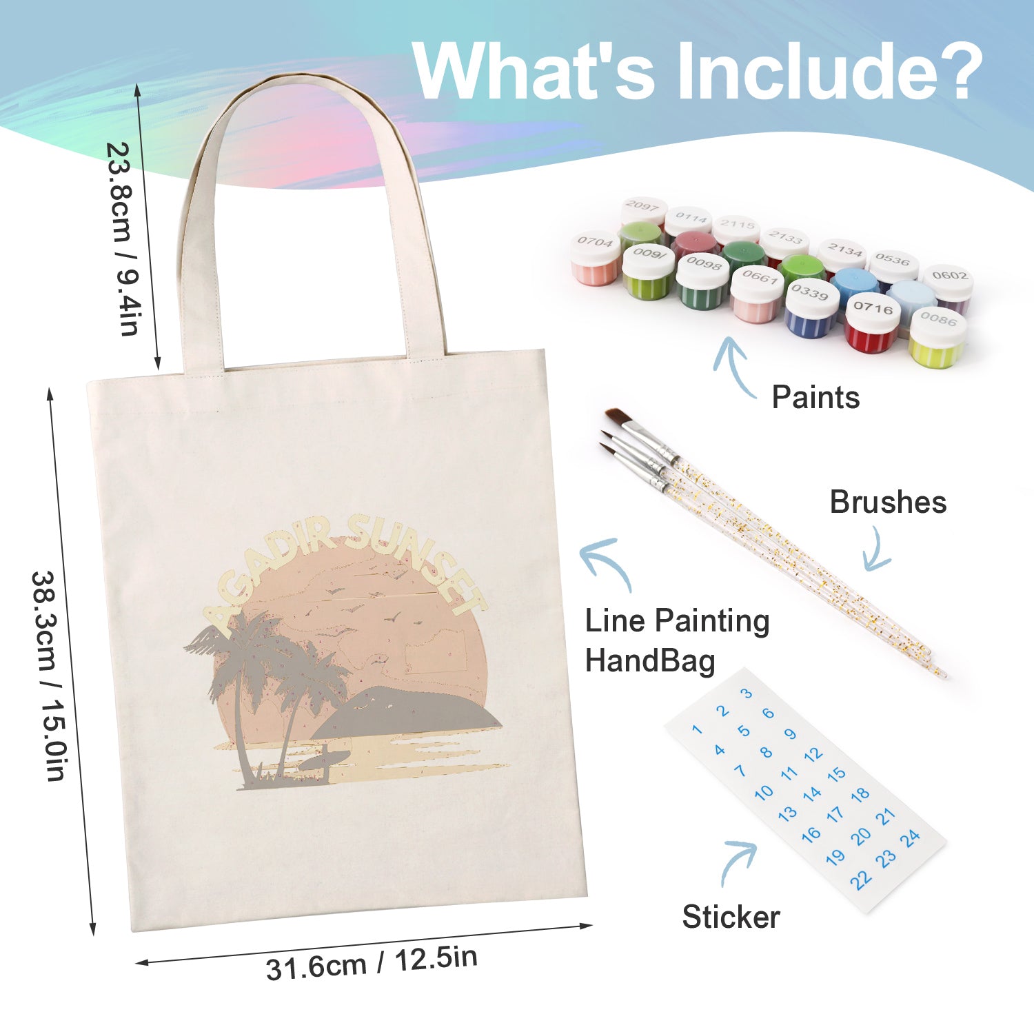 Agadir Sunset Beach Bag -  Paint by Numbers Kit for Adults -  Portrait By Numbers