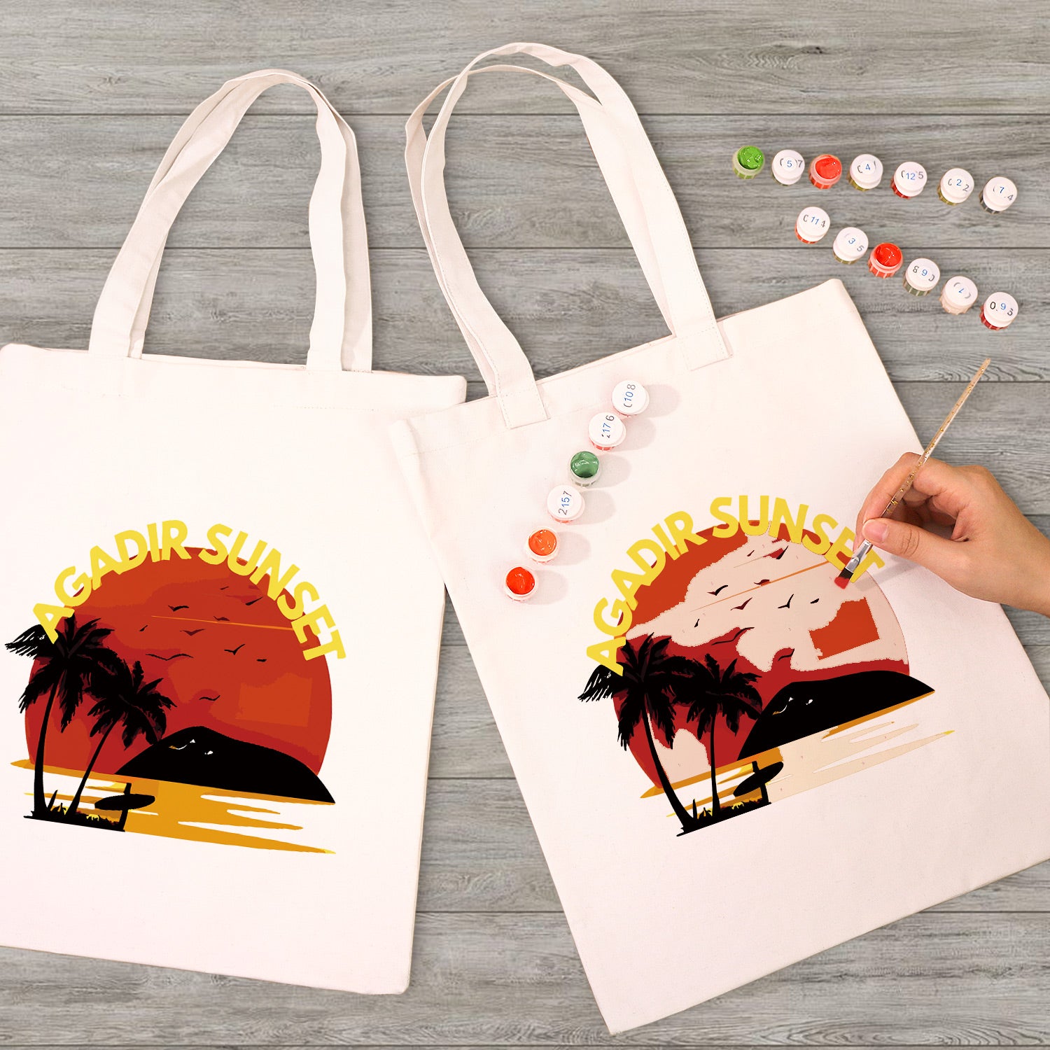 Agadir Sunset Beach Bag -  Paint by Numbers Kit for Adults -  Portrait By Numbers