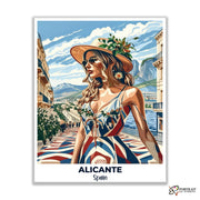 Alicante Travel Poster -  Paint by Numbers Kit for Adults -  Portrait By Numbers