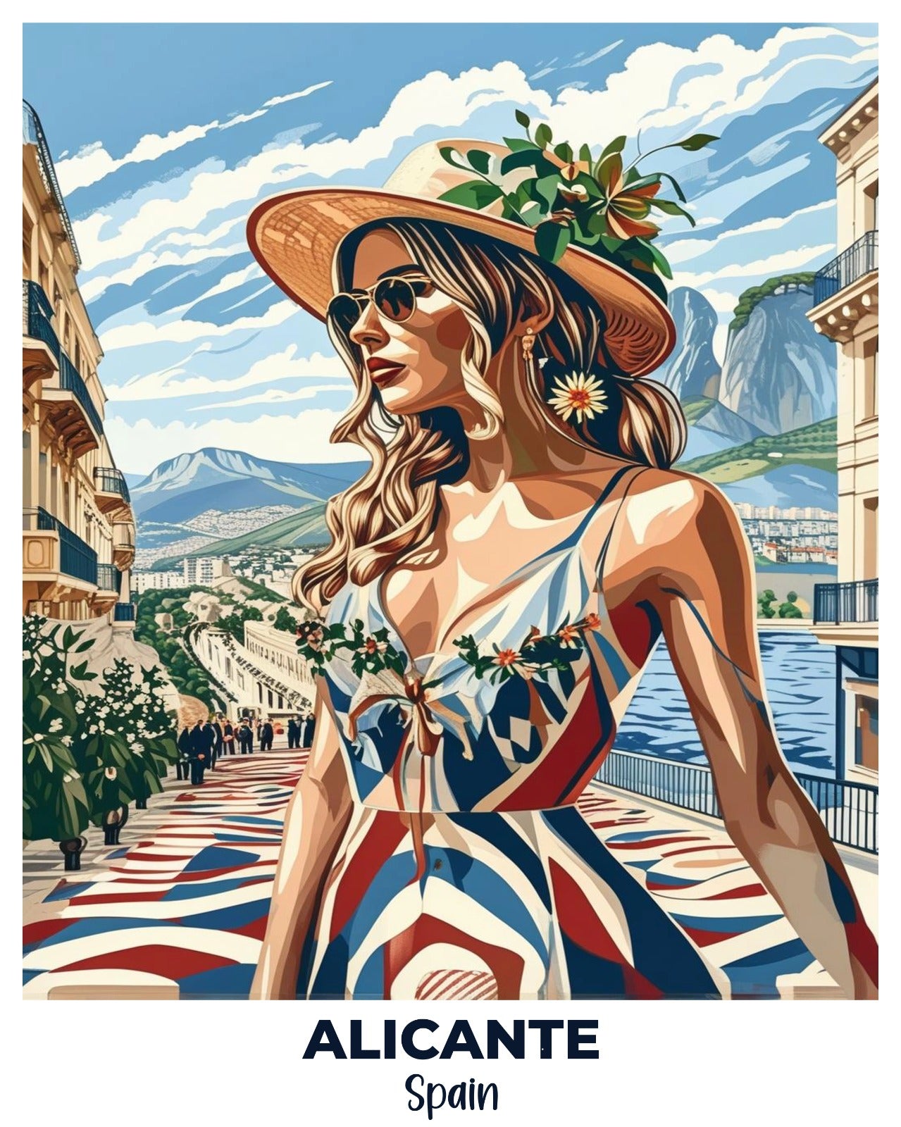Alicante Travel Poster -  Paint by Numbers Kit for Adults -  Portrait By Numbers