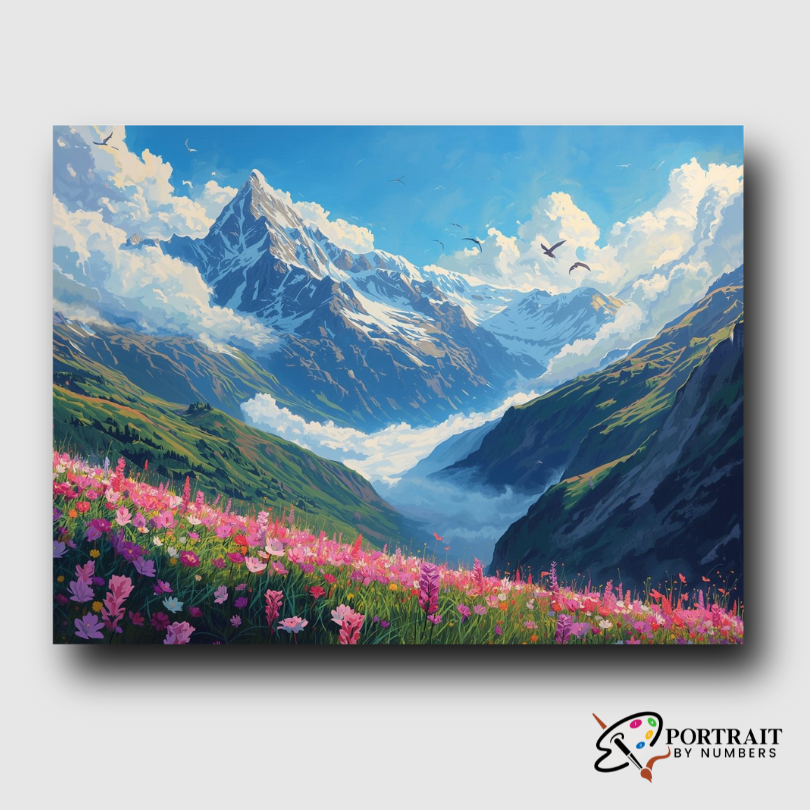 Alpine Bloom -  Paint by Numbers Kit for Adults -  Portrait By Numbers