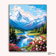 Alpine River Splendor -  Paint by Numbers Kit for Adults -  Portrait By Numbers