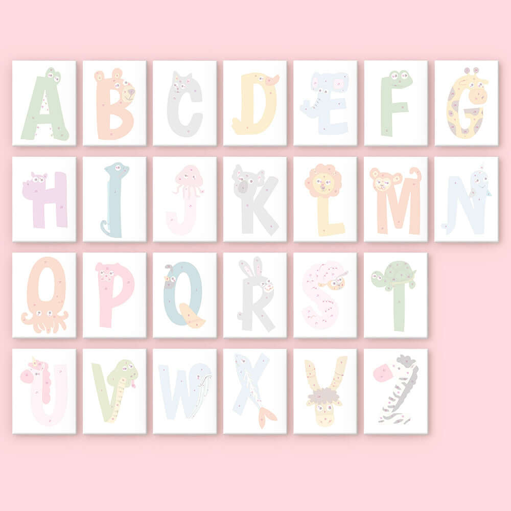 Animal ABCs (Alphabet) -  Paint by numbers Kit -  Portrait By Numbers