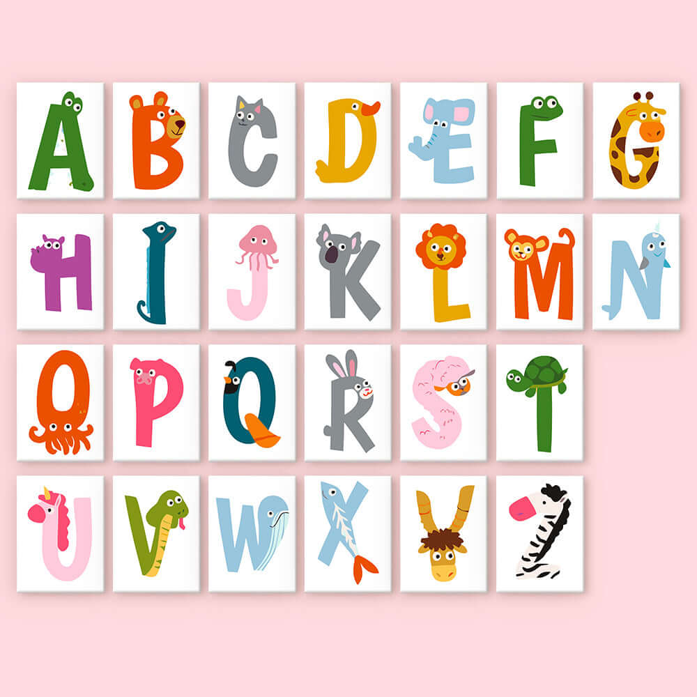 Animal ABCs (Alphabet) -  Paint by numbers Kit -  Portrait By Numbers