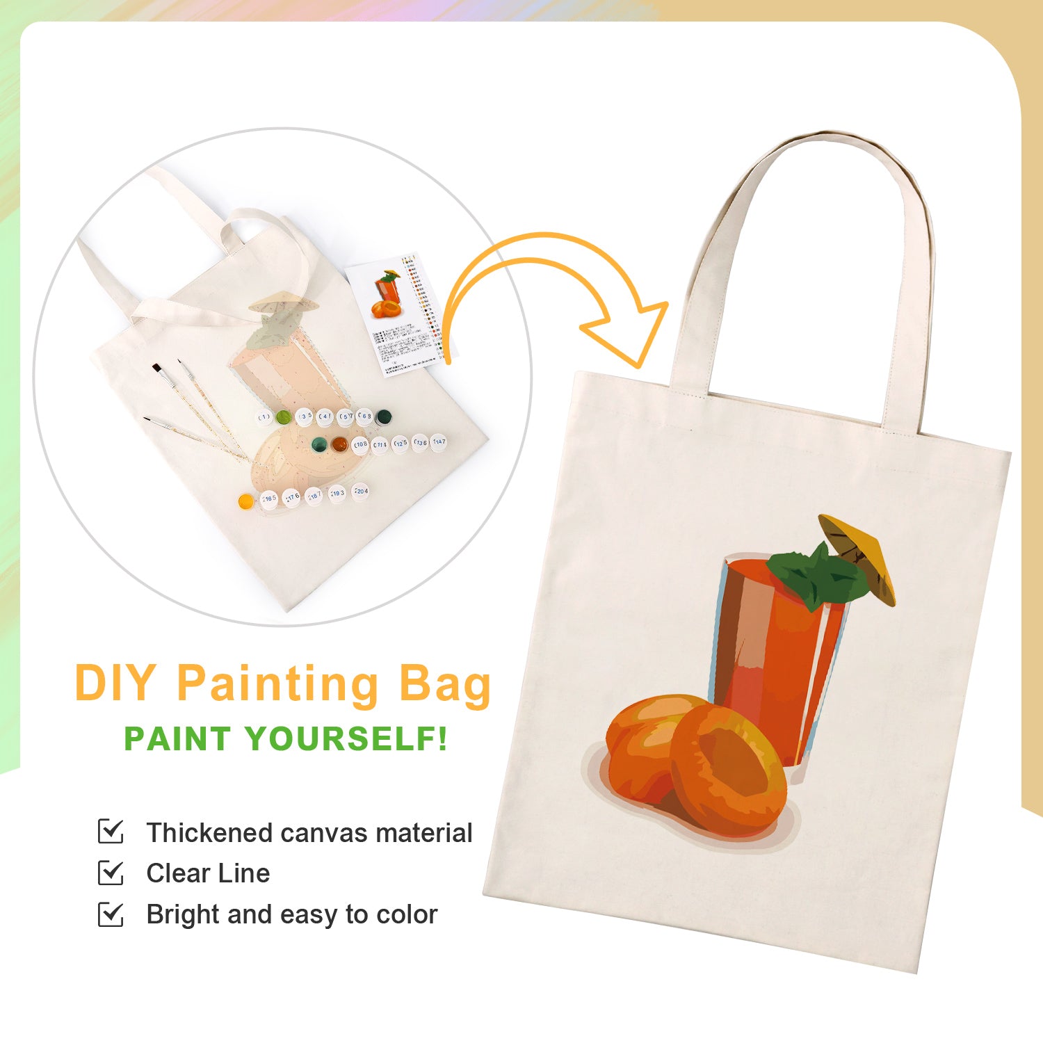 Apricot Delight Bag -  Paint by Numbers Kit for Adults -  Portrait By Numbers