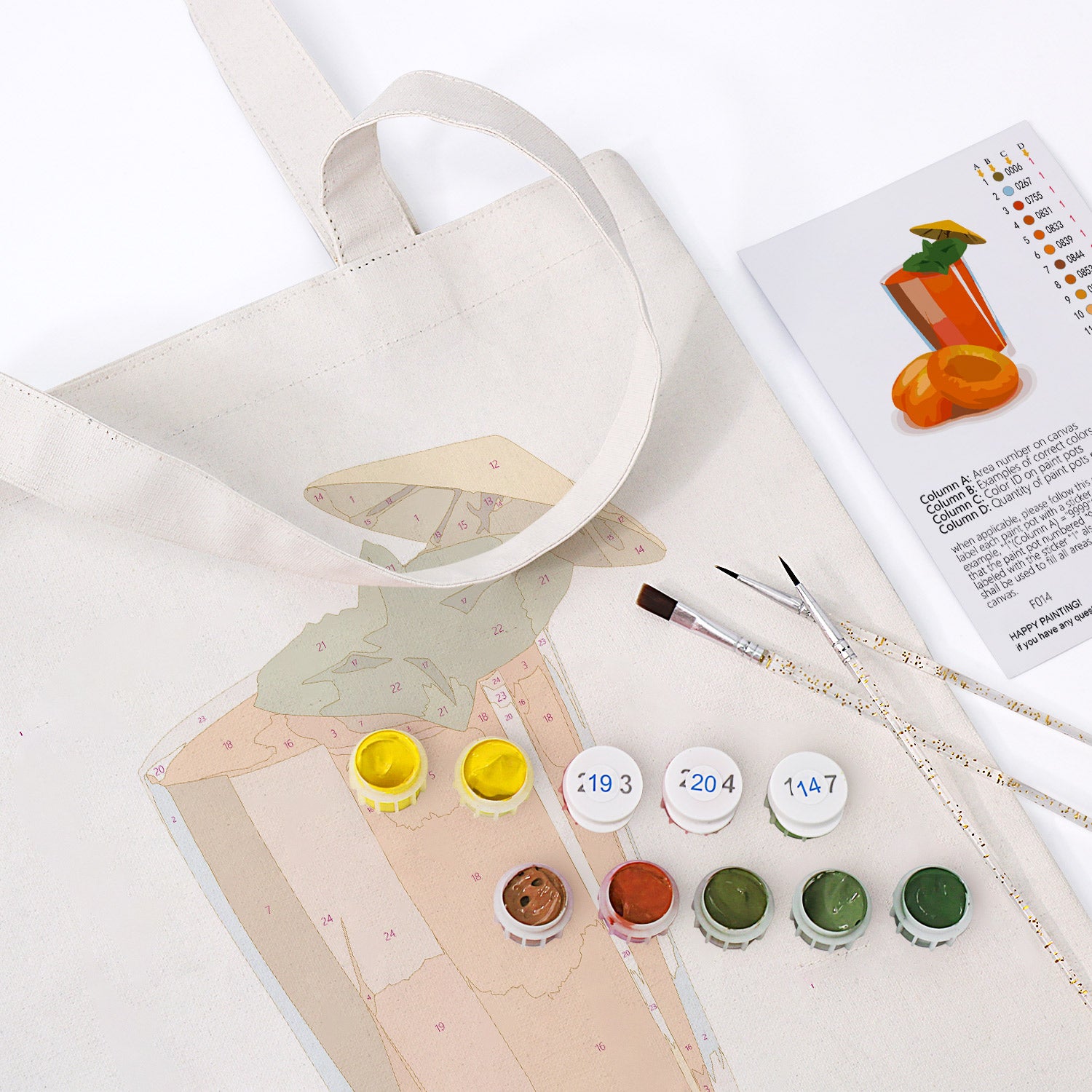 Apricot Delight Bag -  Paint by Numbers Kit for Adults -  Portrait By Numbers