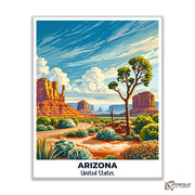 Arizona Travel Poster -  Paint by Numbers Kit for Adults -  Portrait By Numbers
