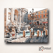 Art Of Trevi Fountain -  Paint by numbers Kit -  Portrait By Numbers