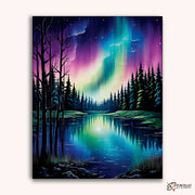 Aurora Lake Silence -  Paint by Numbers Kit for Adults -  Portrait By Numbers