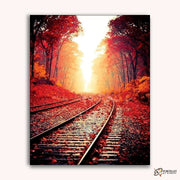 Autumn Railway -  Paint by Numbers Kit for Adults -  Portrait By Numbers