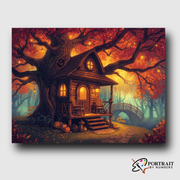 Autumn Treehouse -  Paint by Numbers Kit for Adults -  Portrait By Numbers
