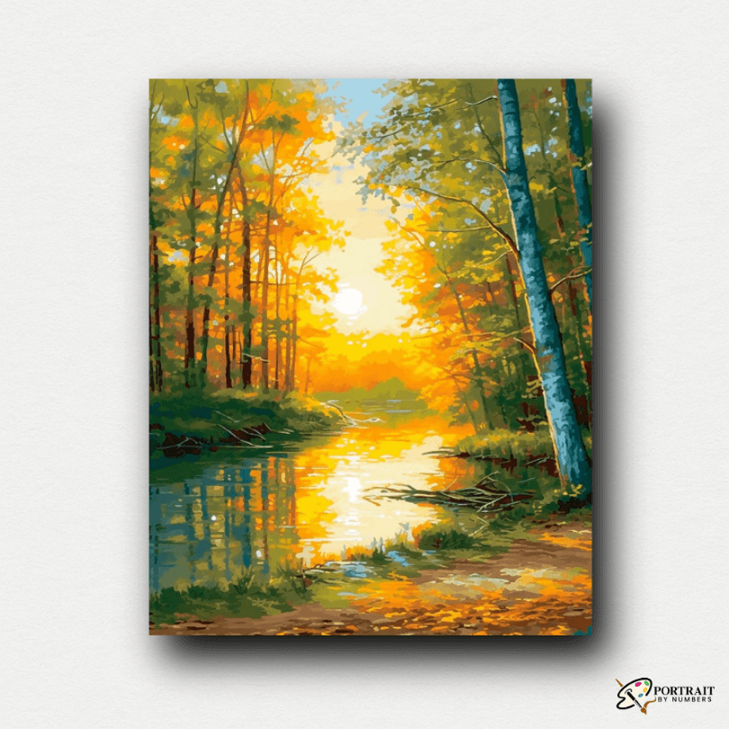 Autumnal Reflections -  Paint by numbers -  Portrait By Numbers