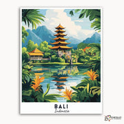 Bali Travel Poster -  Paint by Numbers Kit for Adults -  Portrait By Numbers