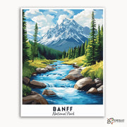Banff Travel Poster -  Paint by Numbers Kit for Adults -  Portrait By Numbers