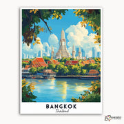 Bangkok - Travel Poster -  Paint by Numbers Kit for Adults -  Portrait By Numbers