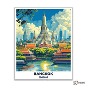 Bangkok Travel Poster -  Paint by Numbers Kit for Adults -  Portrait By Numbers