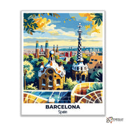 Barcelona Travel Poster -  Paint by Numbers Kit for Adults -  Portrait By Numbers