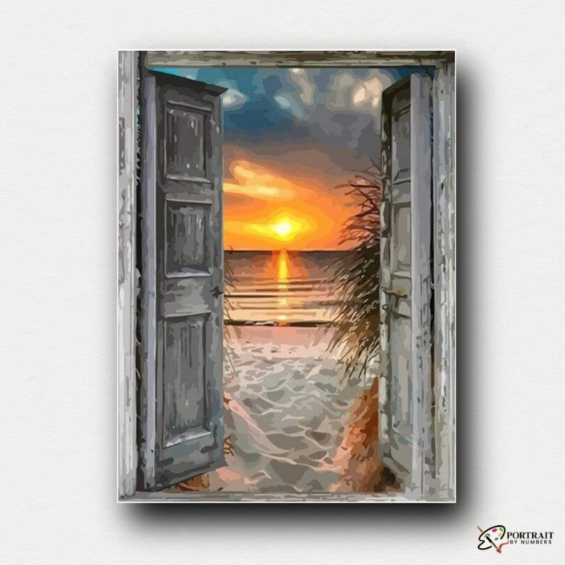 Beach Doors -  Paint by numbers Kit -  Portrait By Numbers