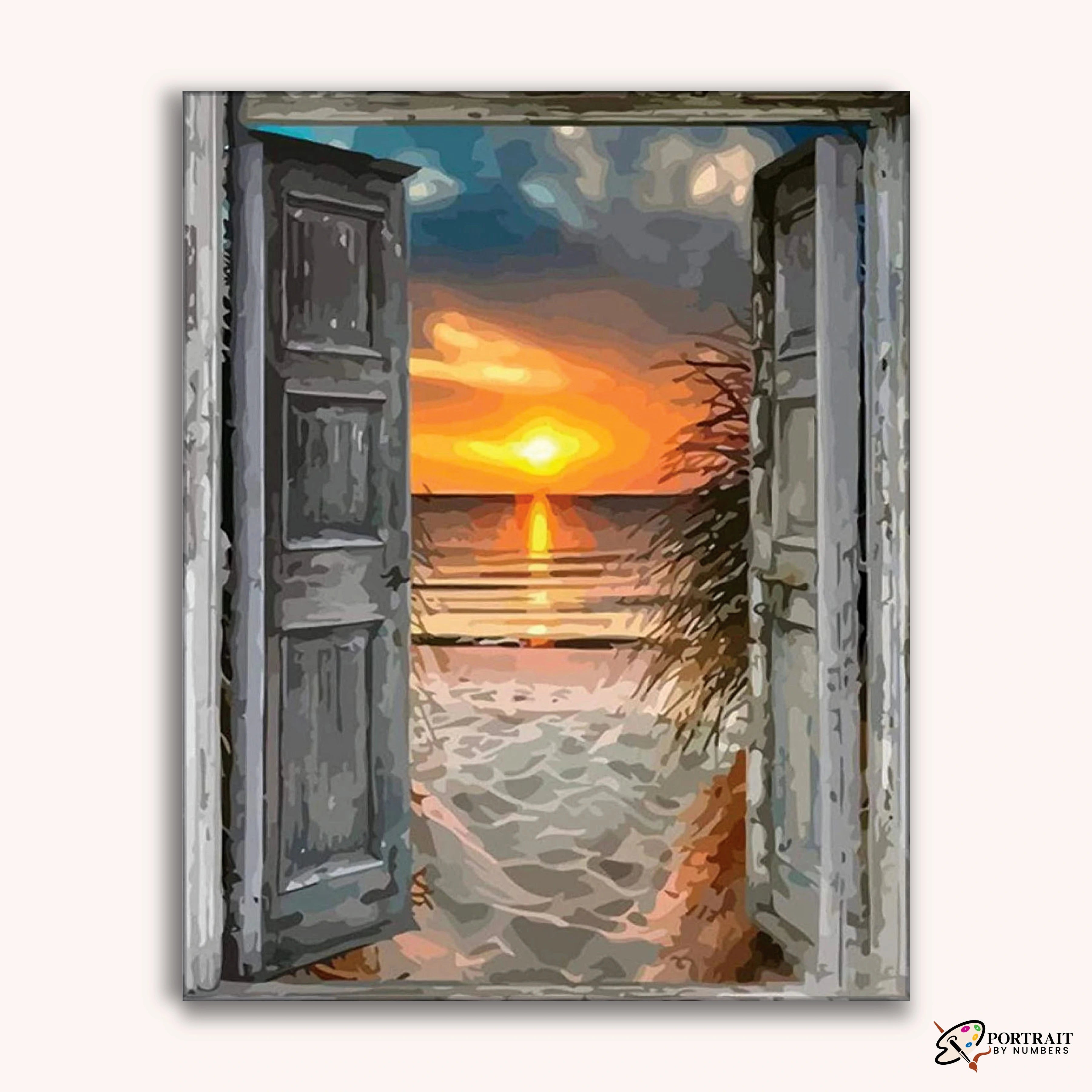 Beach Doors -  Paint by Numbers Kit for Adults -  Portrait By Numbers