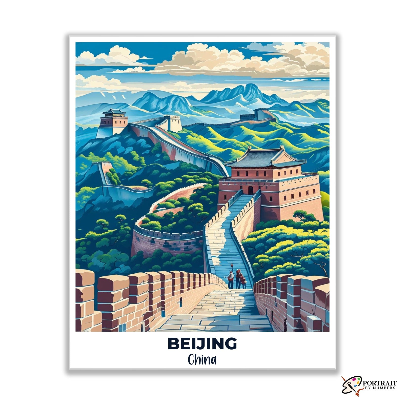 Beijing Travel Poster -  Paint by Numbers Kit for Adults -  Portrait By Numbers