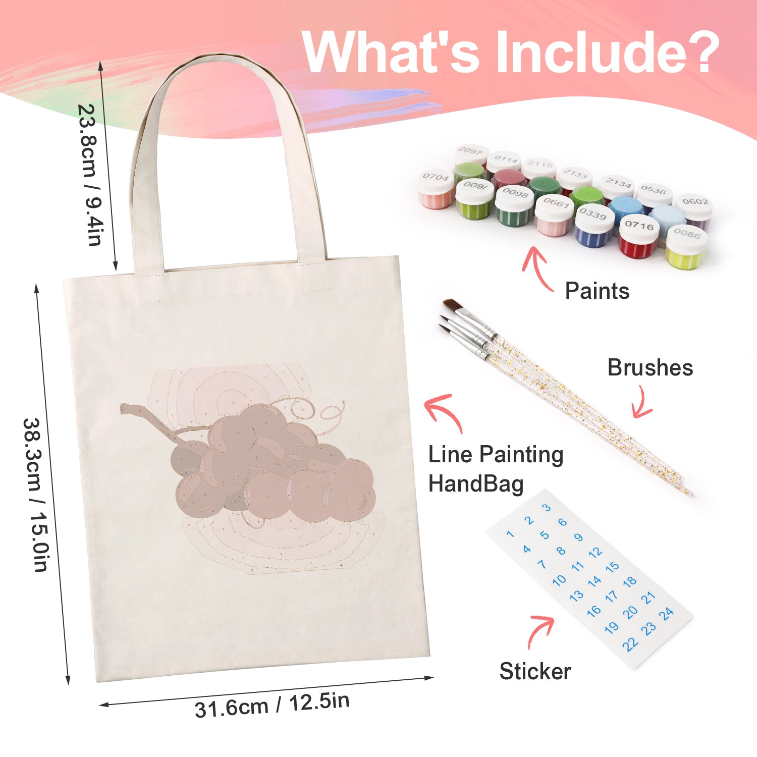 Berry Blush Bag -  Paint by Numbers Kit for Adults -  Portrait By Numbers
